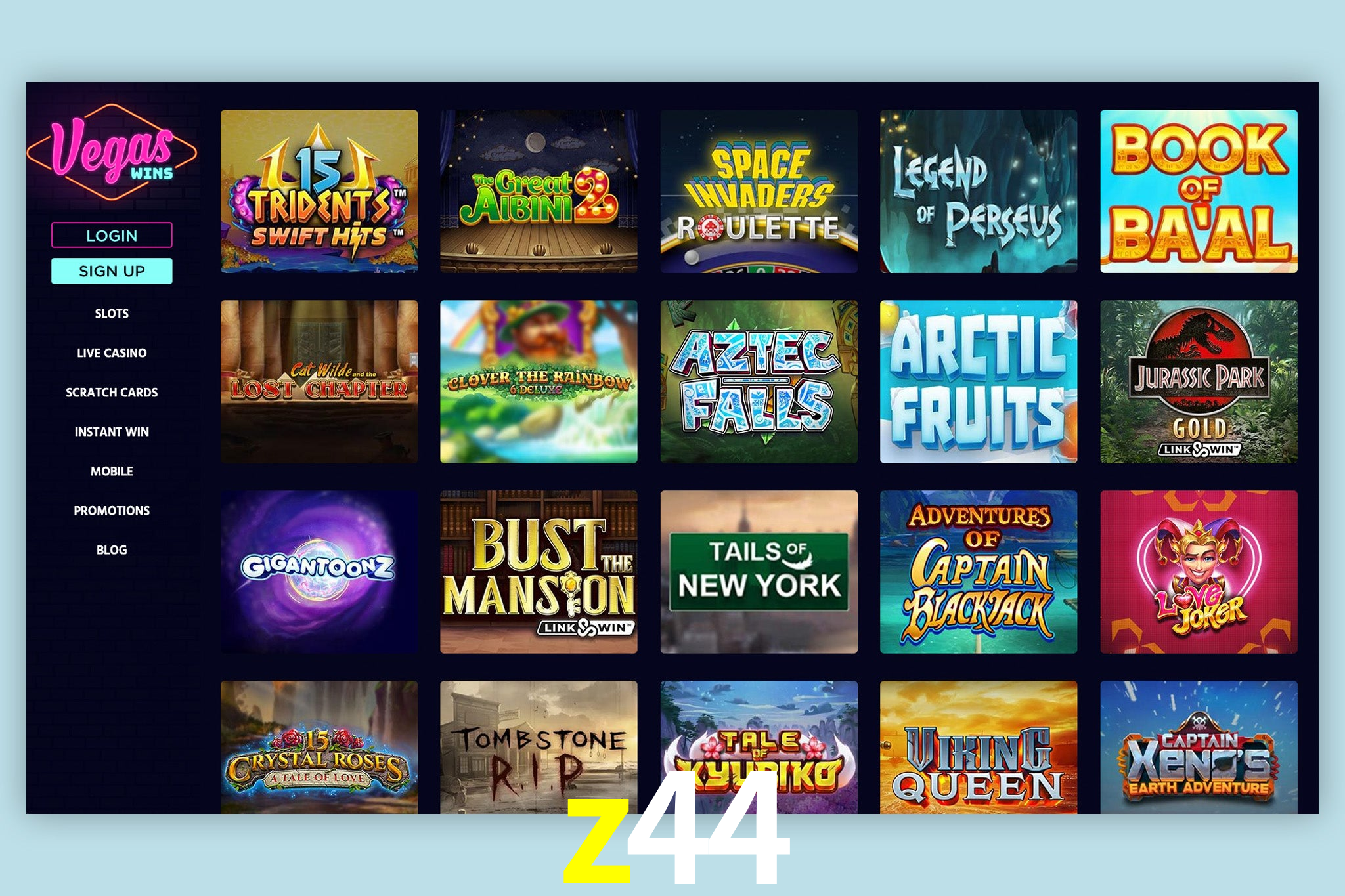 Tabela RTP dos jogos de cassino da z44